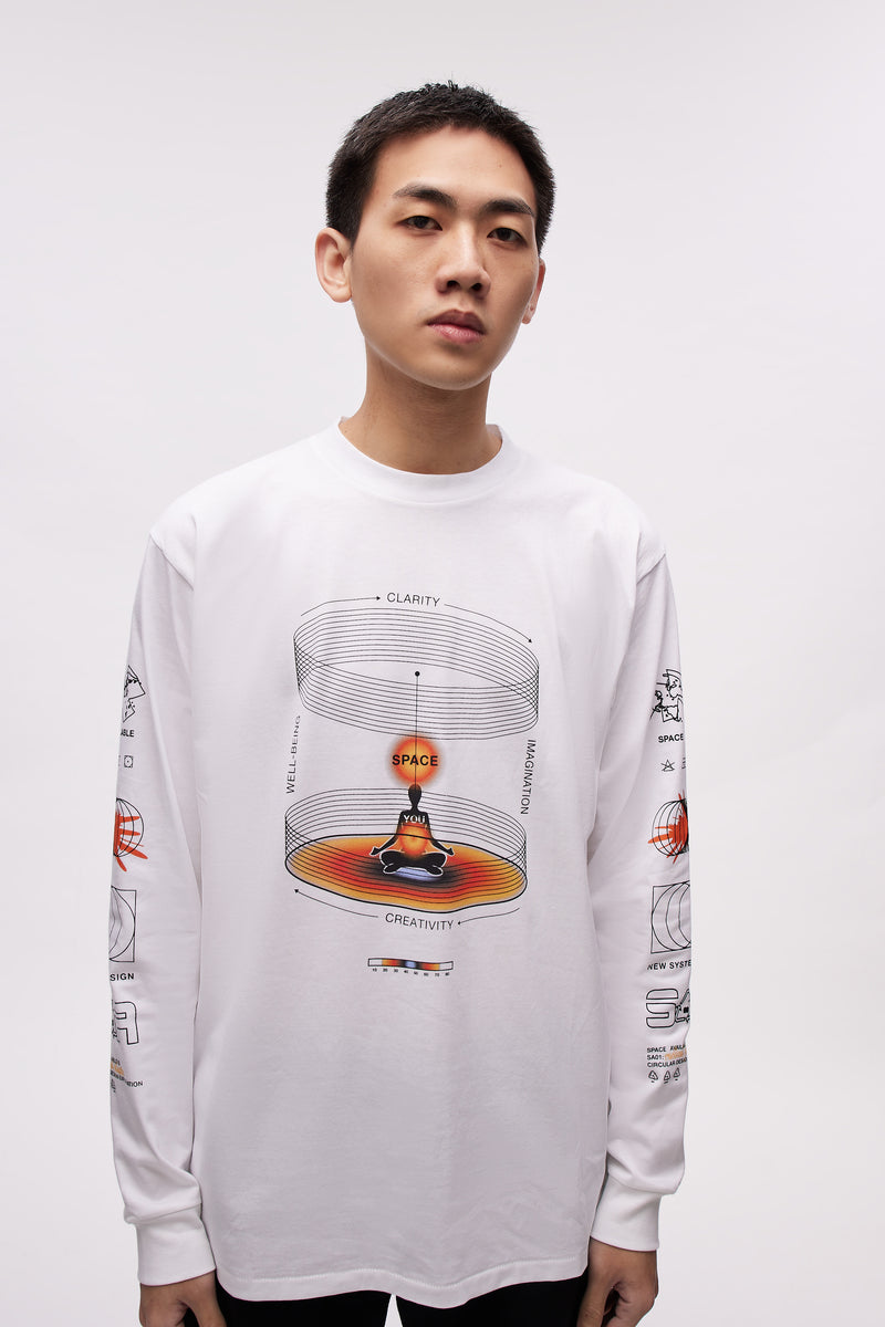 LONG SLEEVE T-SHIRT WHOLE BEING WHITE