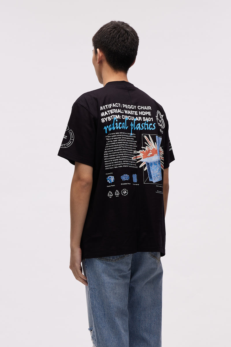 T-SHIRT CIRCULAR DESIGN BLACK