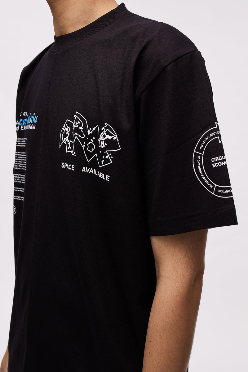 T-SHIRT CIRCULAR DESIGN BLACK