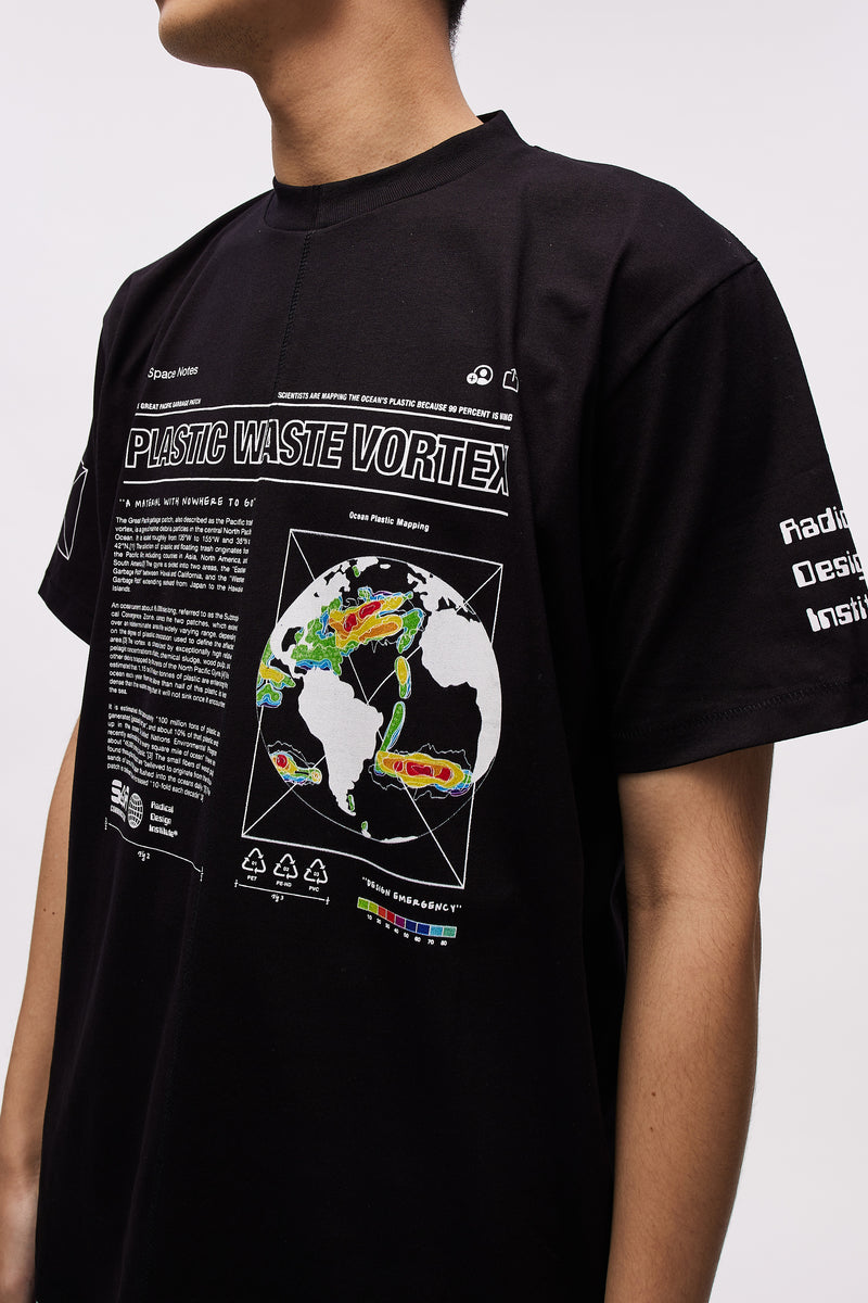 T-SHIRT PLASTIC WASTE VORTEX BLACK