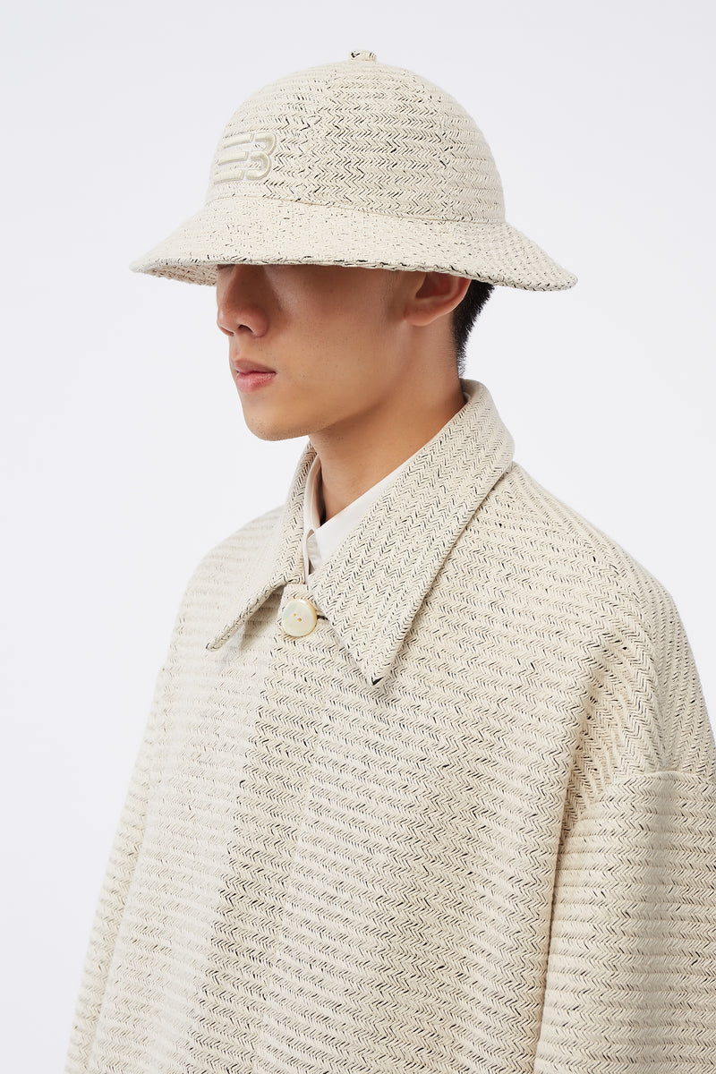 Strike Bucket Hat Weaved Pearl White