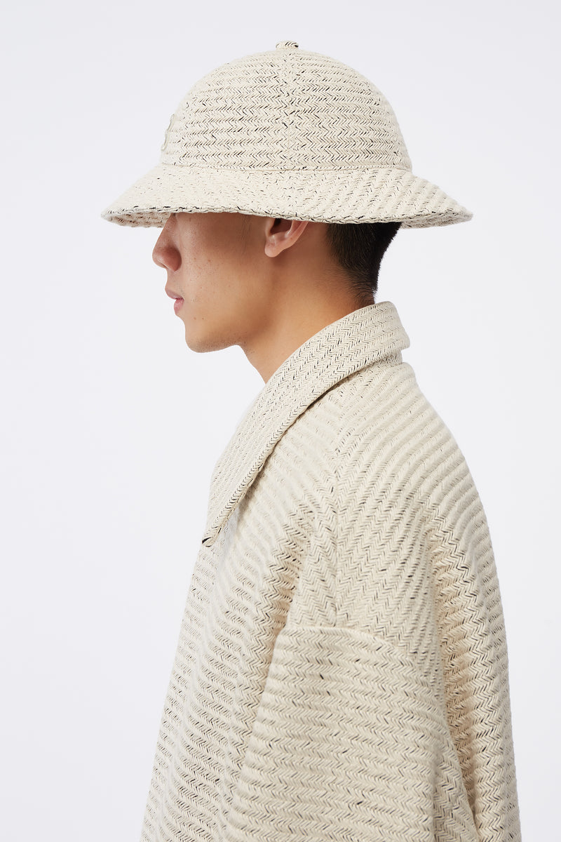 Strike Bucket Hat Weaved Pearl White