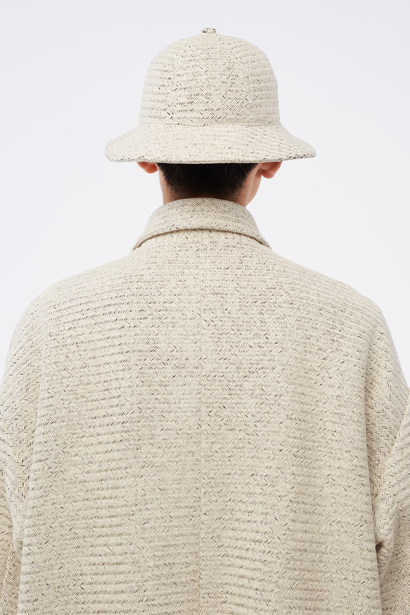 Strike Bucket Hat Weaved Pearl White