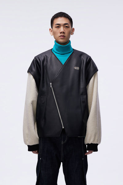 Giorgio Reversible Biker Bomber Woodland Black / Canoli Cream