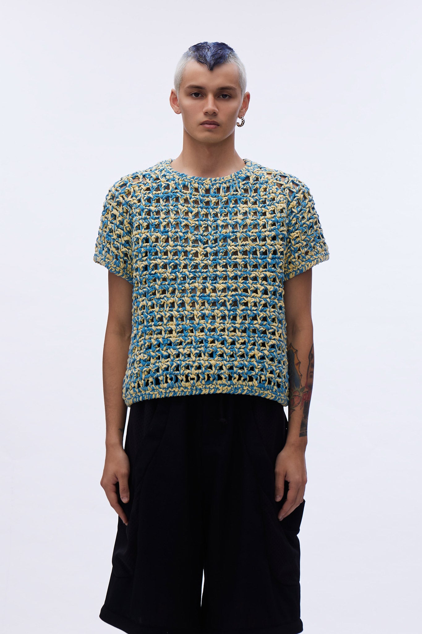 Mikey Cropped Net Top Titans