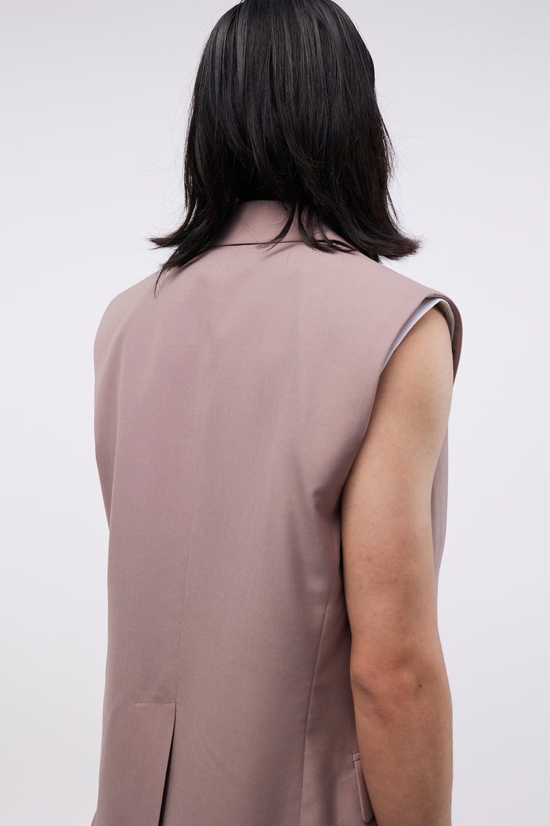 Sleveless Double Breasted Blazer Dusty Pink