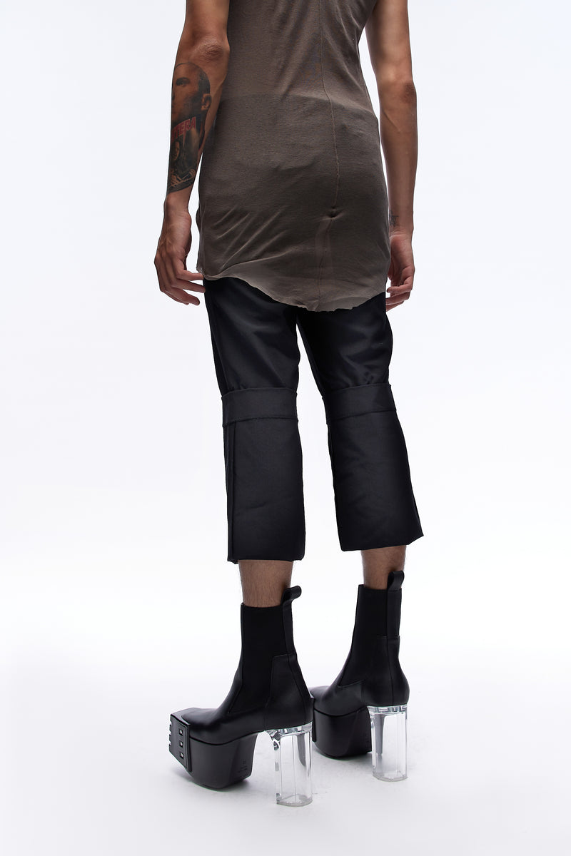 Cropped Tailored Trousers Black