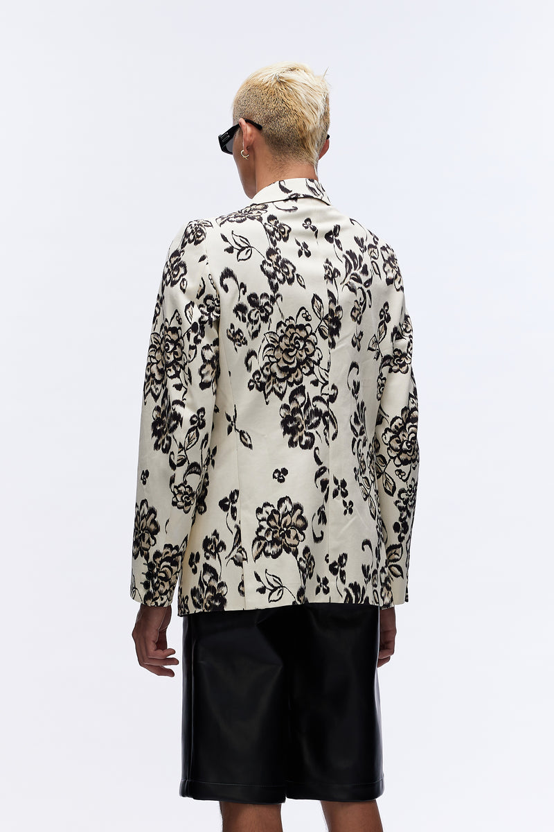 Double-breasted Floral Blazer