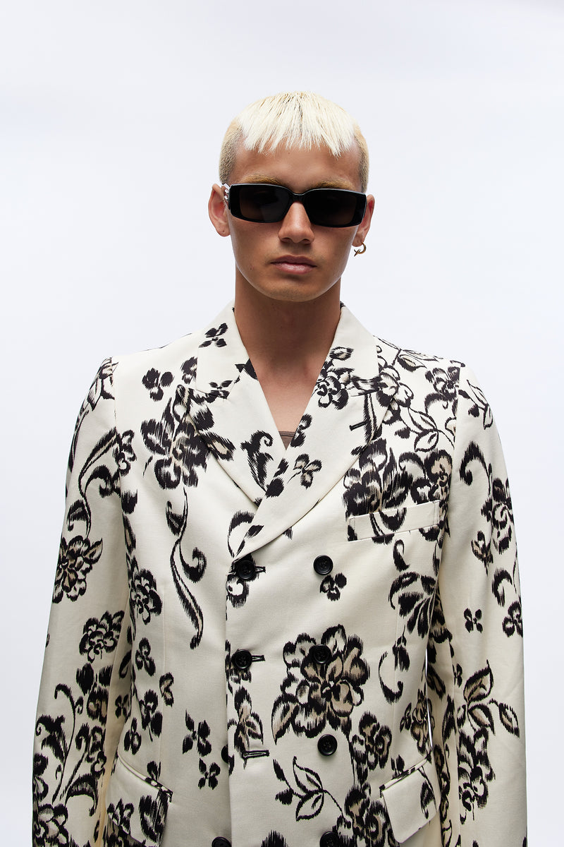 Double-breasted Floral Blazer