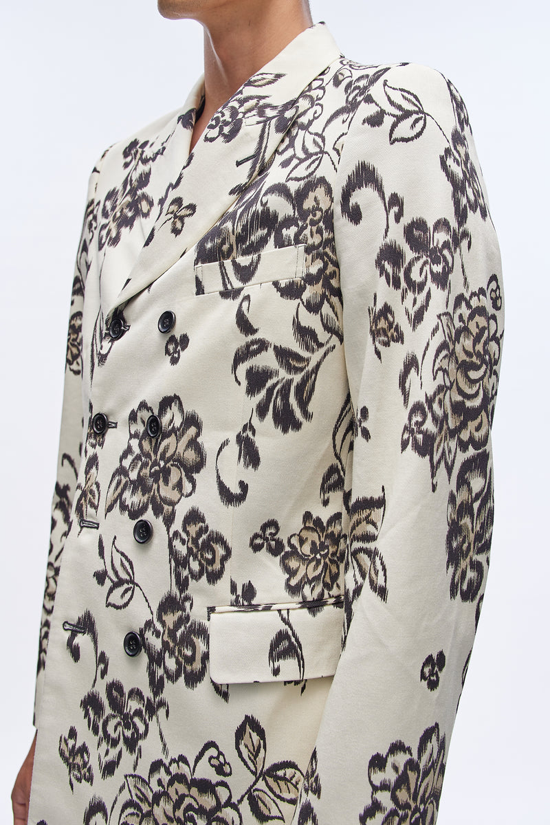 Double-breasted Floral Blazer