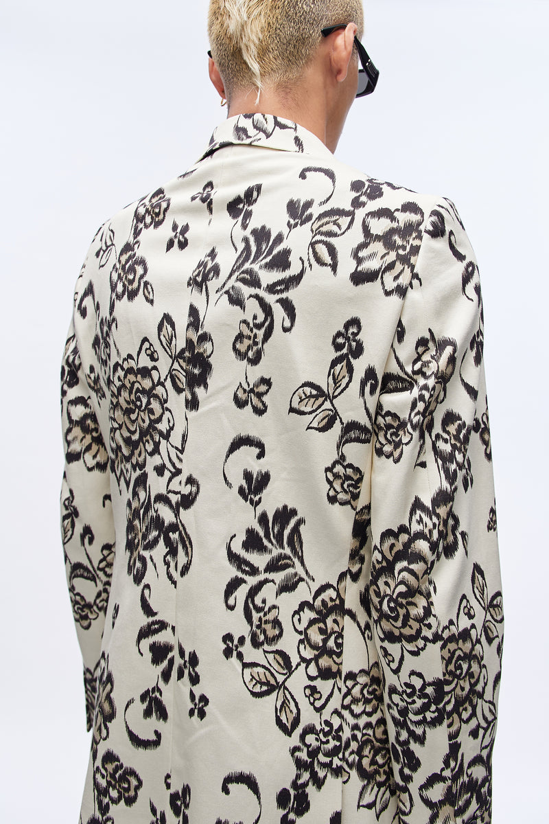 Double-breasted Floral Blazer