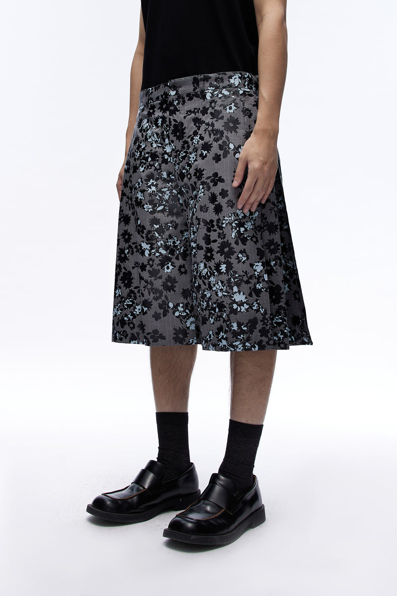Floral-print shorts Grey