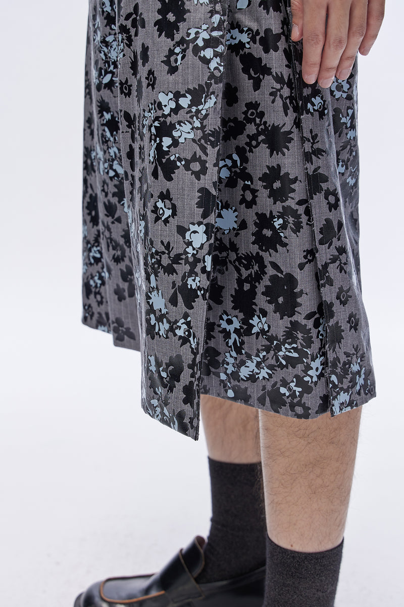 Floral-print shorts Grey