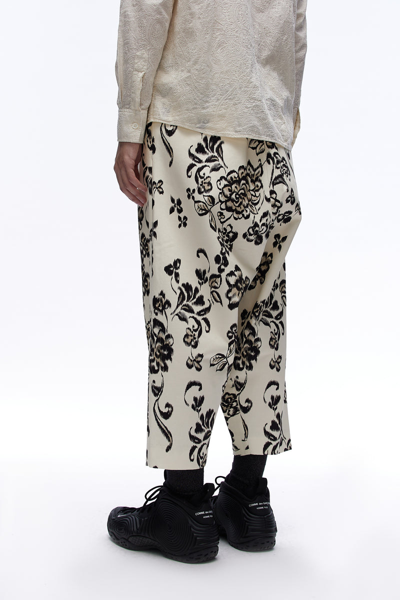 Floral-print Cropped Trousers