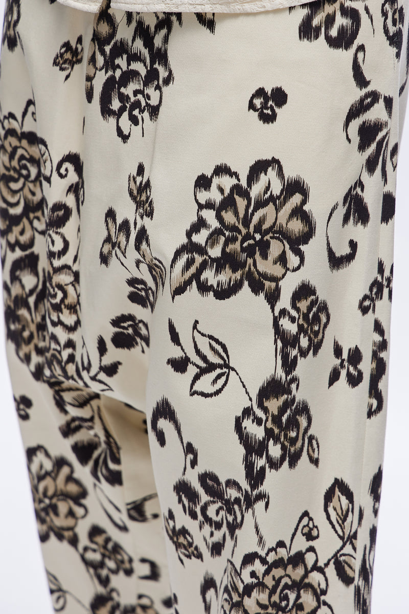 Floral-print Cropped Trousers