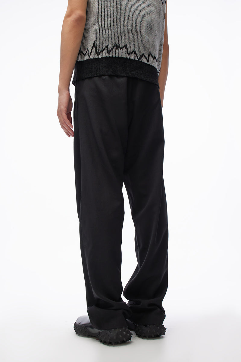Pleated Trousers W Adjustables Black