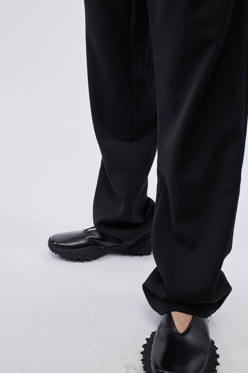 Pleated Trousers W Adjustables Black