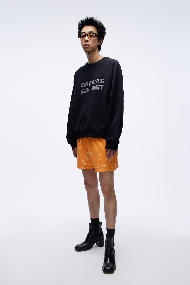 Unisex Bleach Shorts Knit Orange