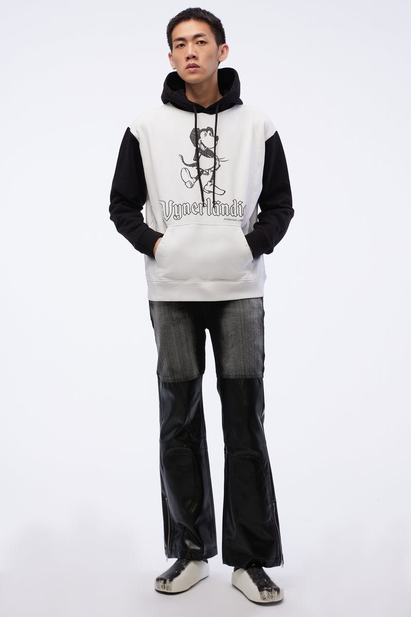Hoodie W/ Print 9025 Vickey Print White-black