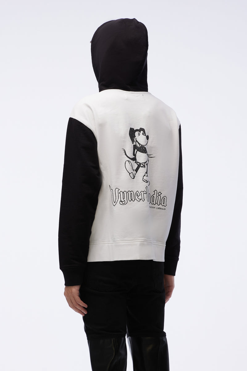 Hoodie W/ Print 9025 Vickey Print White-black