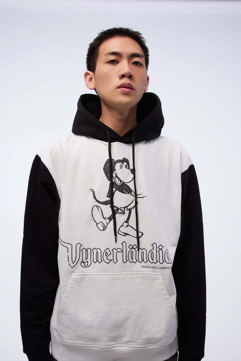 Hoodie W/ Print 9025 Vickey Print White-black