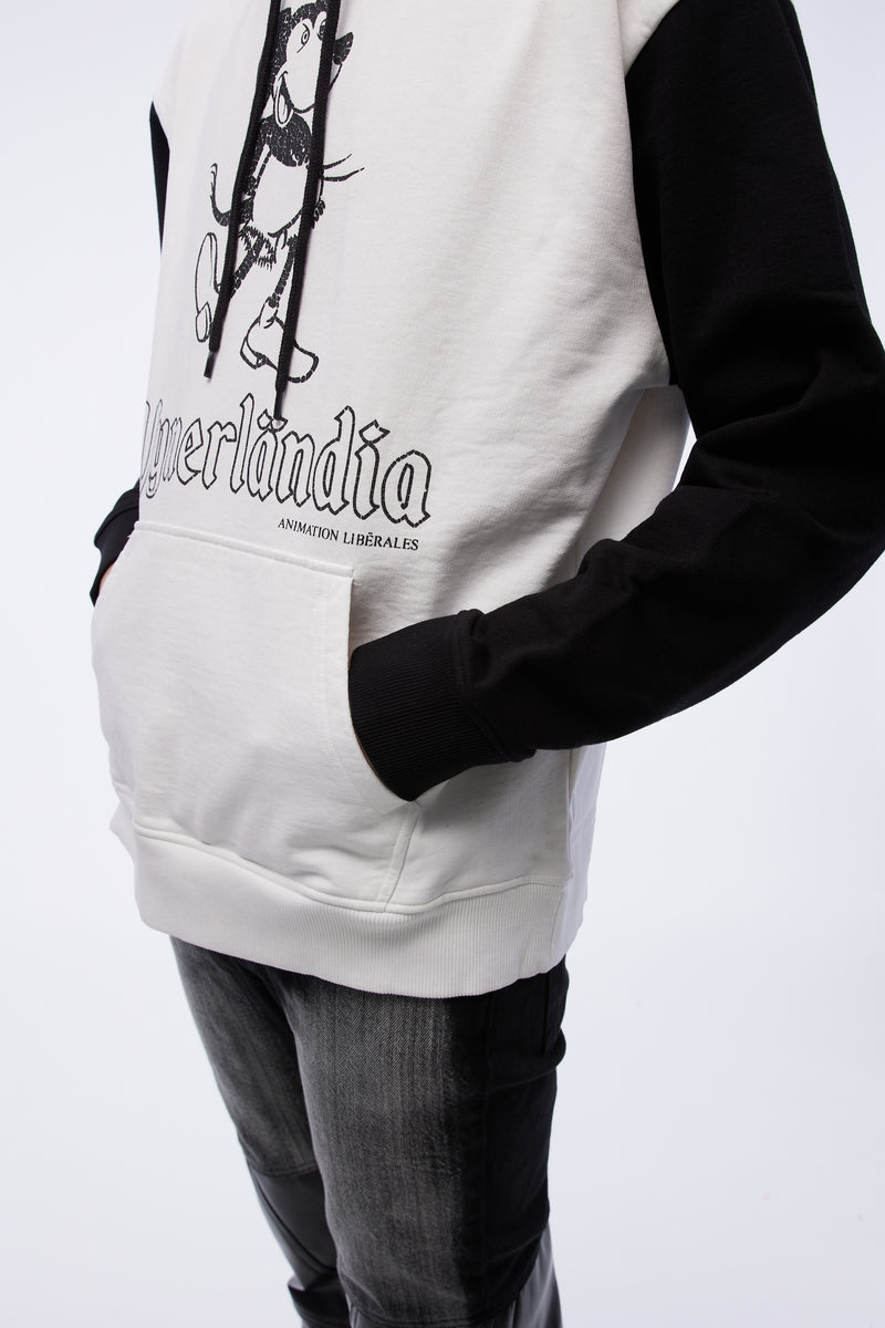 Hoodie W/ Print 9025 Vickey Print White-black