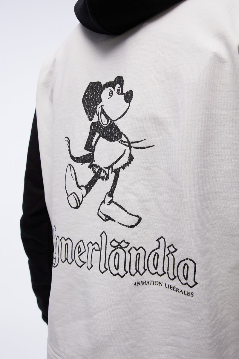 Hoodie W/ Print 9025 Vickey Print White-black