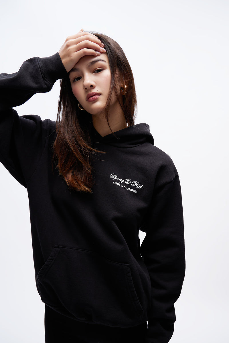 Script Logo Hoodie Black
