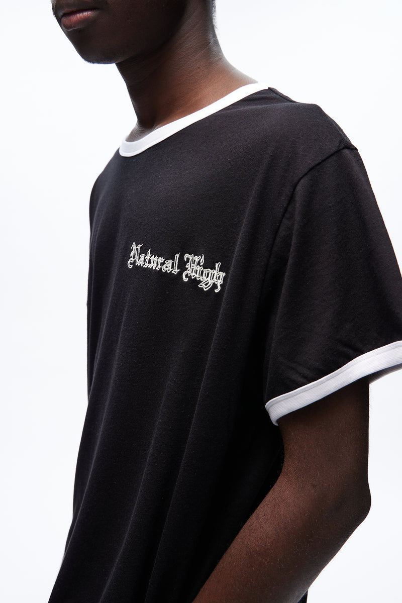 Natural High Ringer Tee Black/white
