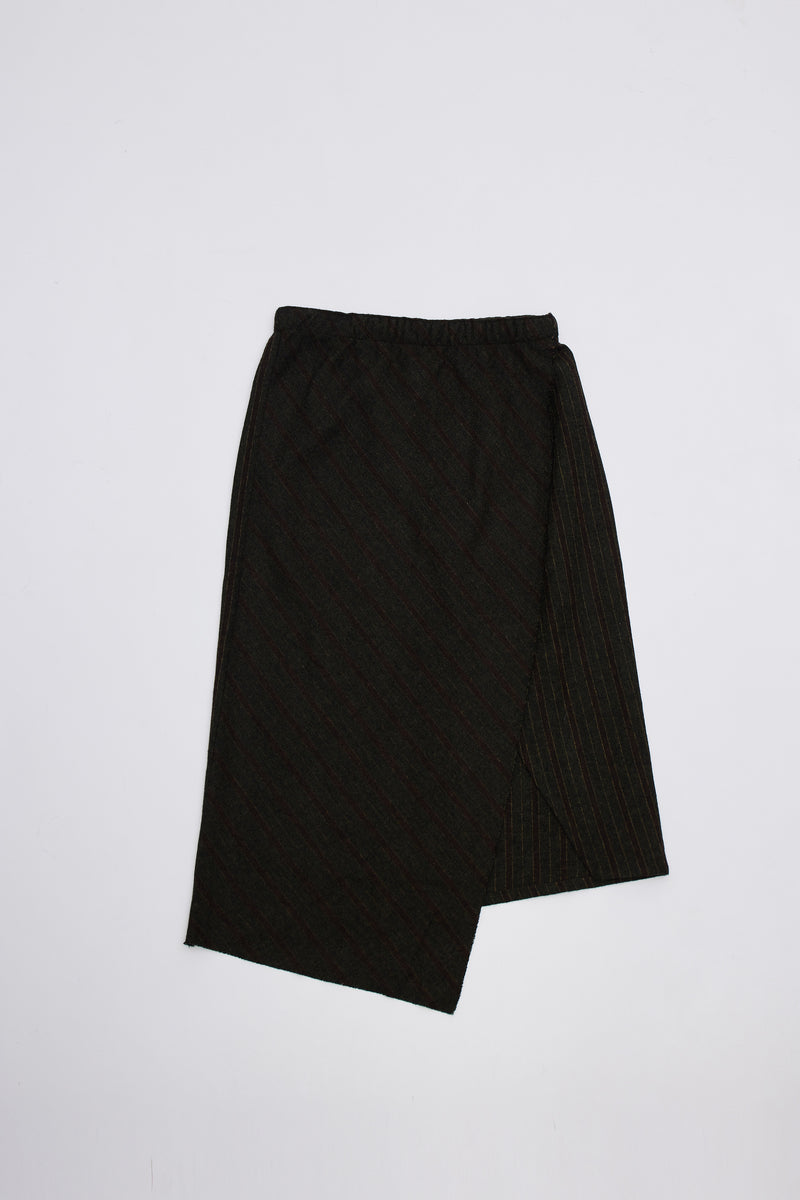 Flow Skirt Olive/brown Melange Stripe