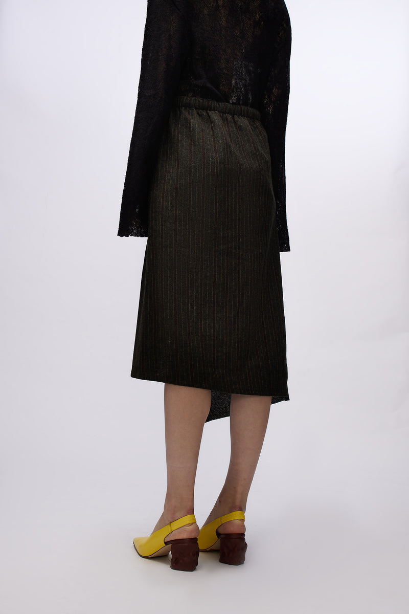 Flow Skirt Olive/brown Melange Stripe