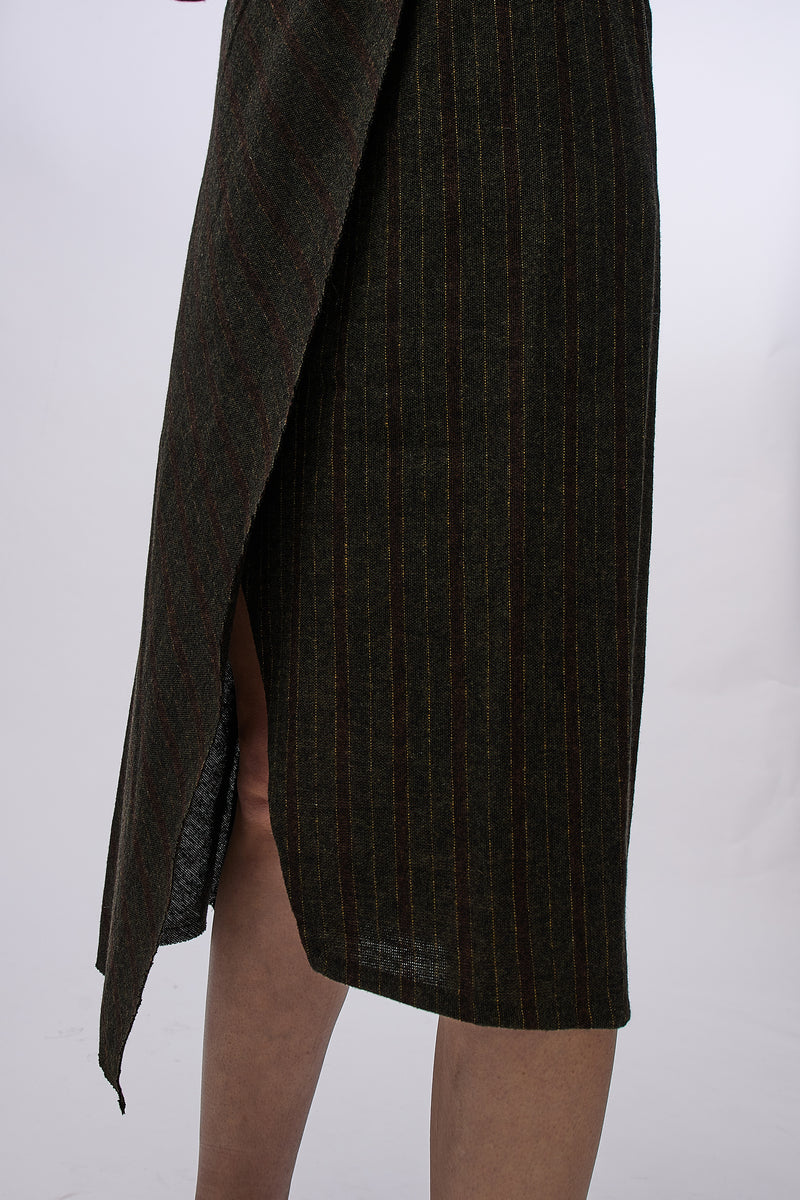 Flow Skirt Olive/brown Melange Stripe