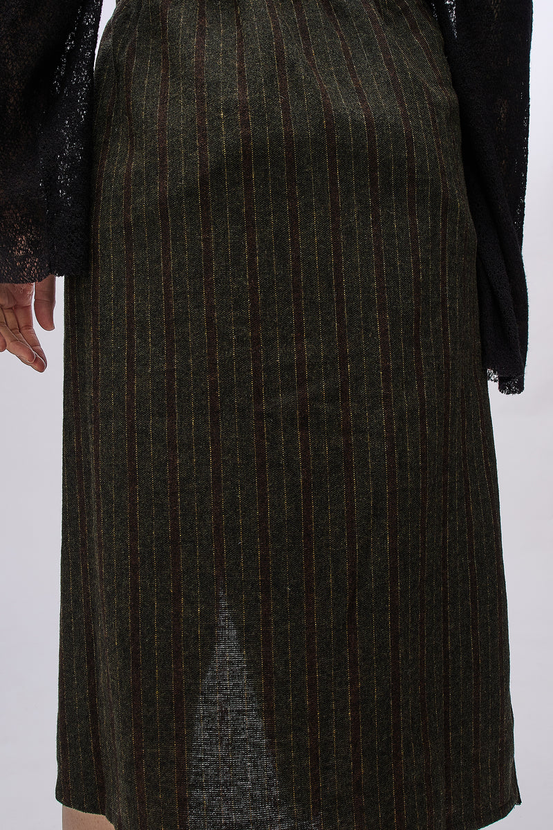 Flow Skirt Olive/brown Melange Stripe