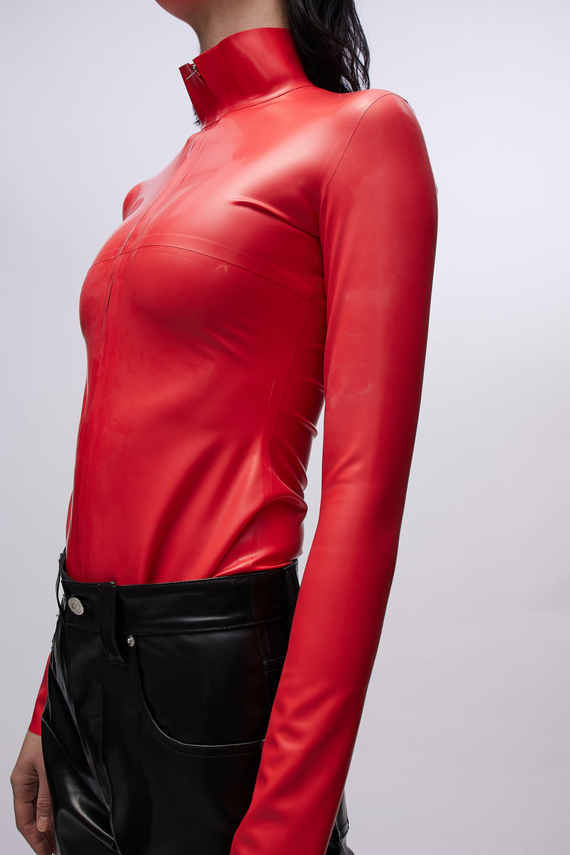 Zipper Top Scarlet Red