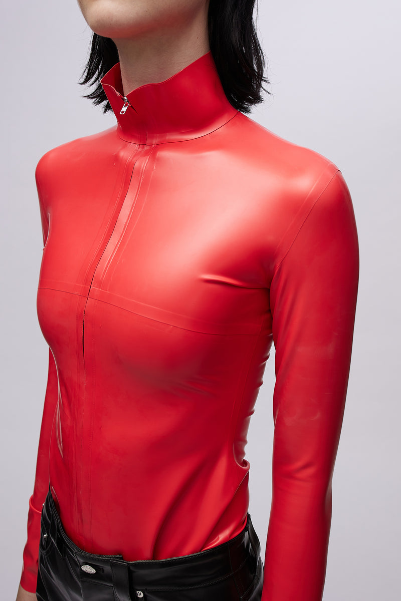Zipper Top Scarlet Red