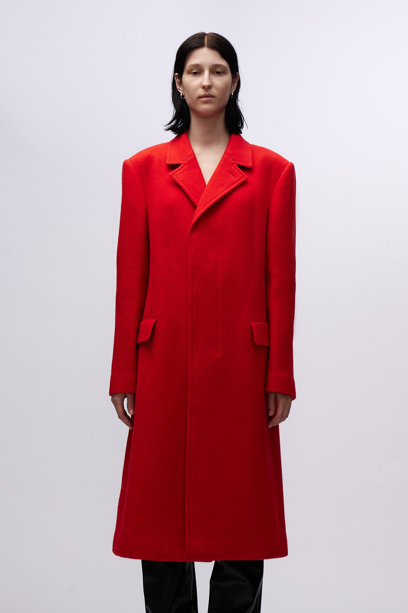Oversized Mens Tailored Coat Red