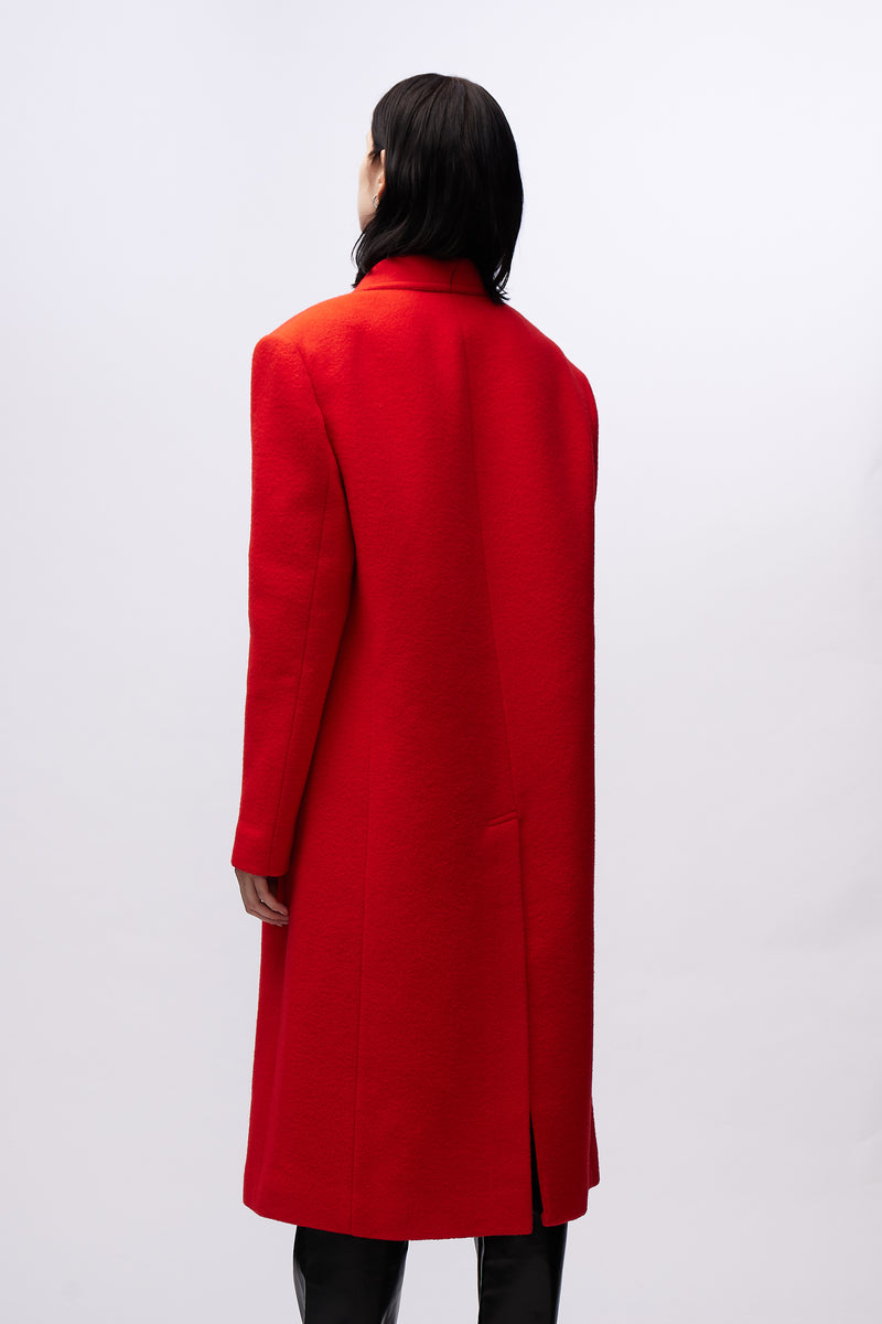 Oversized Mens Tailored Coat Red