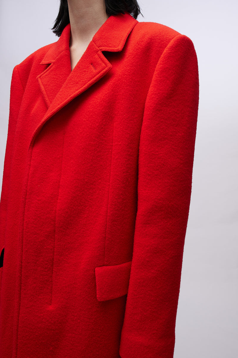Oversized Mens Tailored Coat Red