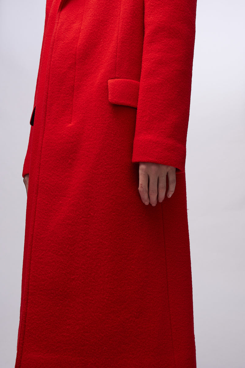 Oversized Mens Tailored Coat Red