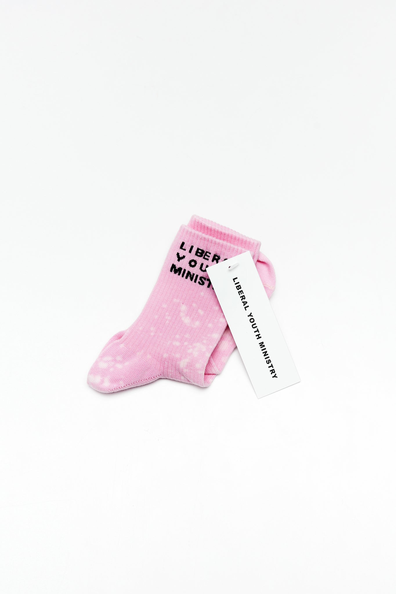 Unisex Bleach Socks Knit Pink