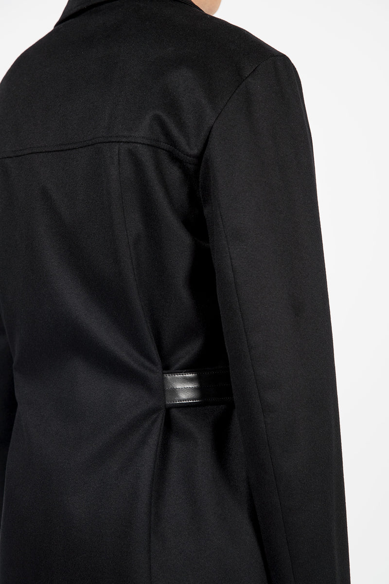 Cashmere Belted Trench Coat Black