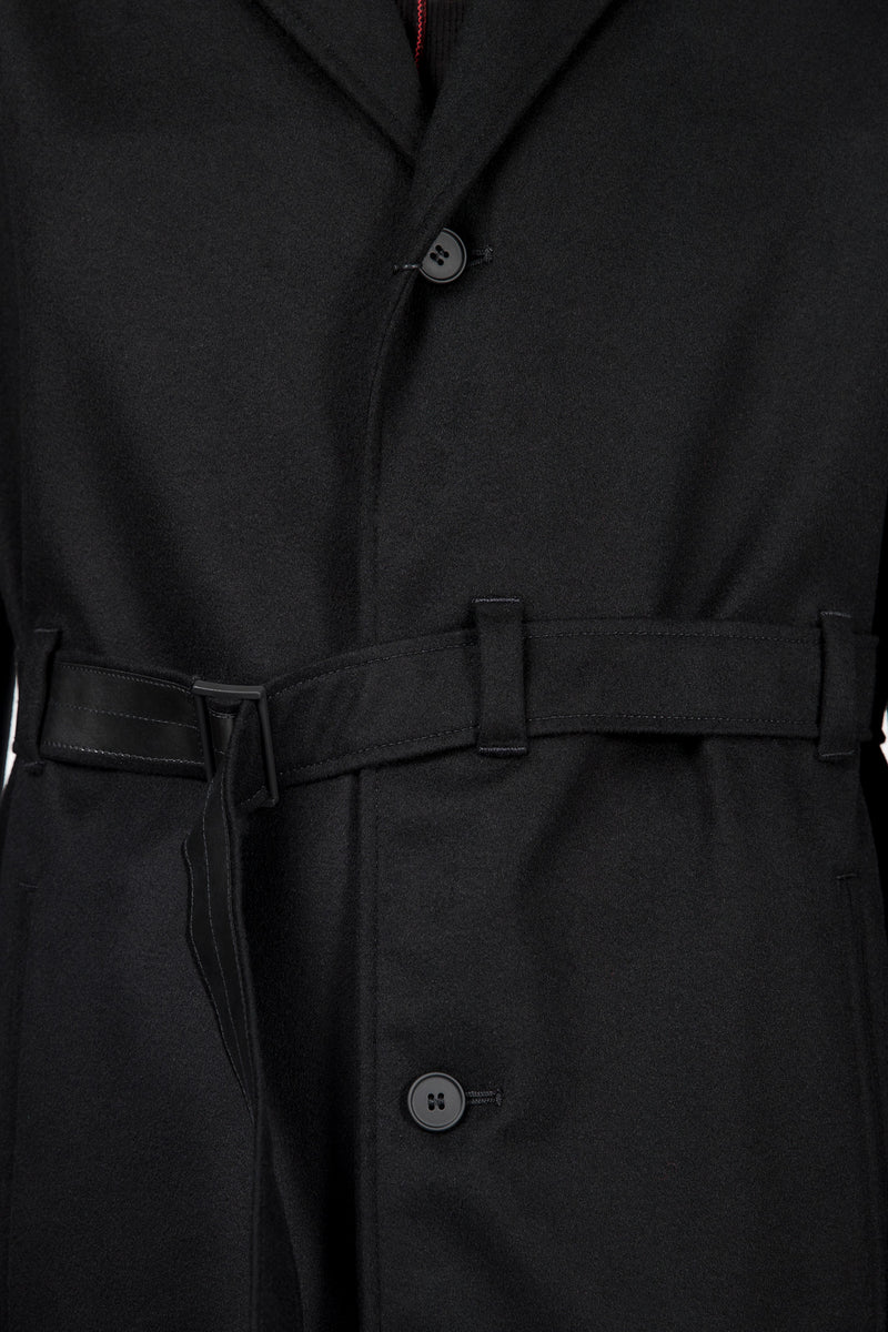 Cashmere Belted Trench Coat Black