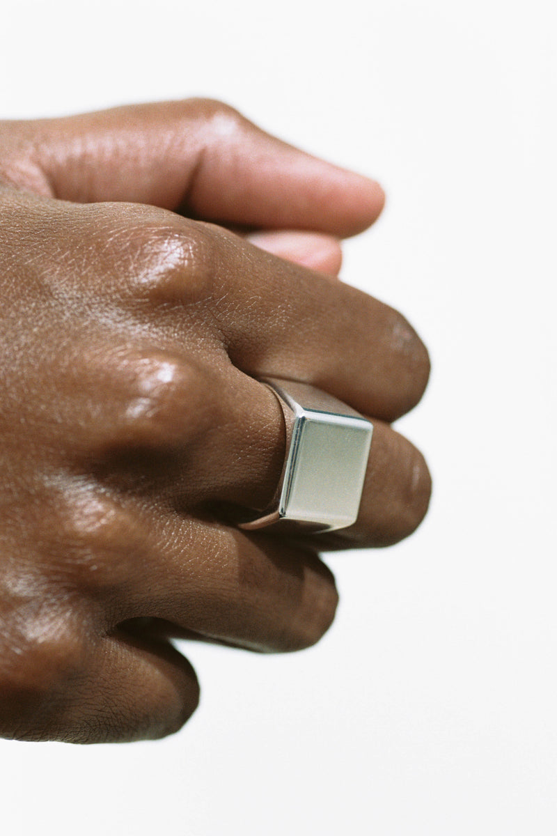 Platform Ring Polished Silver