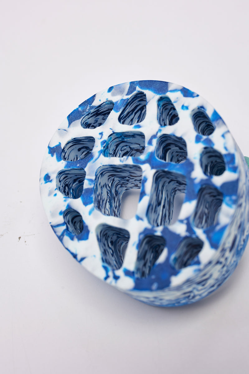 ORNAMENTAL, PLASTIC - SYMBOLISM (PAPER WEIGHTS SET OF 3) BLUE WAVE