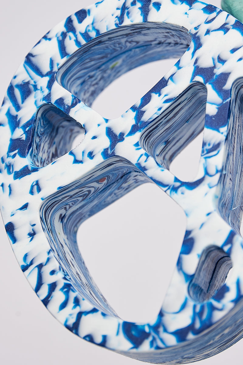 ORNAMENTAL, PLASTIC - SYMBOLISM (PAPER WEIGHTS SET OF 3) BLUE WAVE