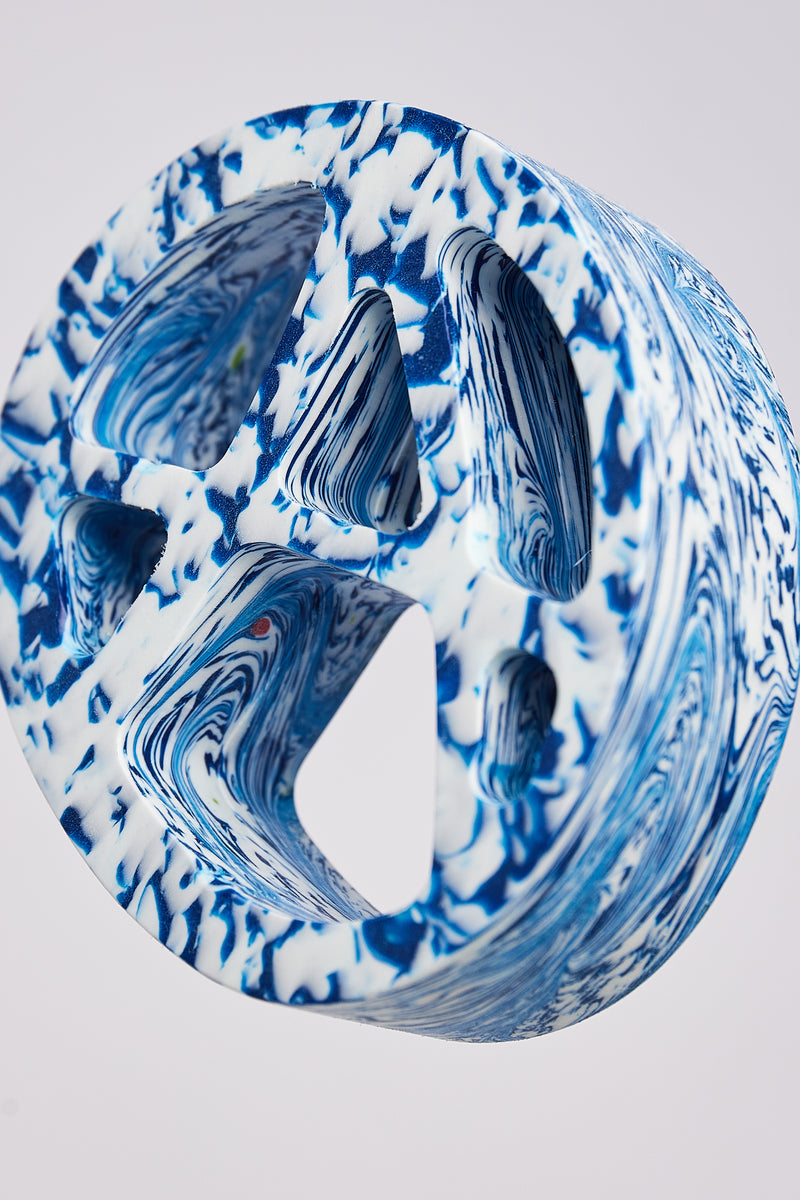 ORNAMENTAL, PLASTIC - SYMBOLISM (PAPER WEIGHTS SET OF 3) BLUE WAVE