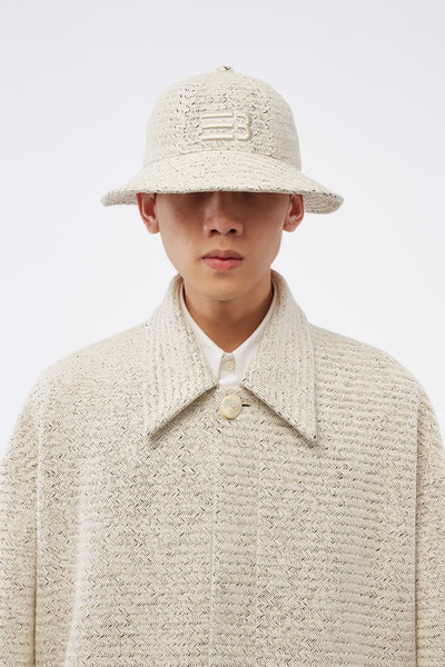 Strike Bucket Hat Weaved Pearl White