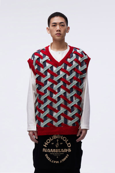 Basket Weave Vest Weaved Sky Flame