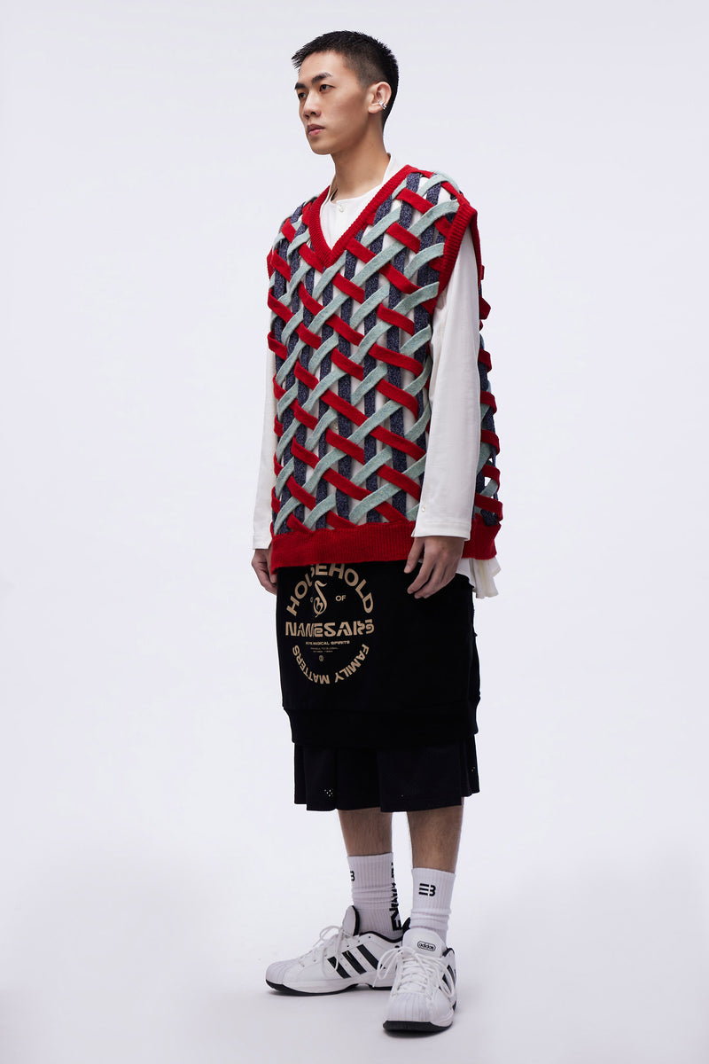 Basket Weave Vest Weaved Sky Flame