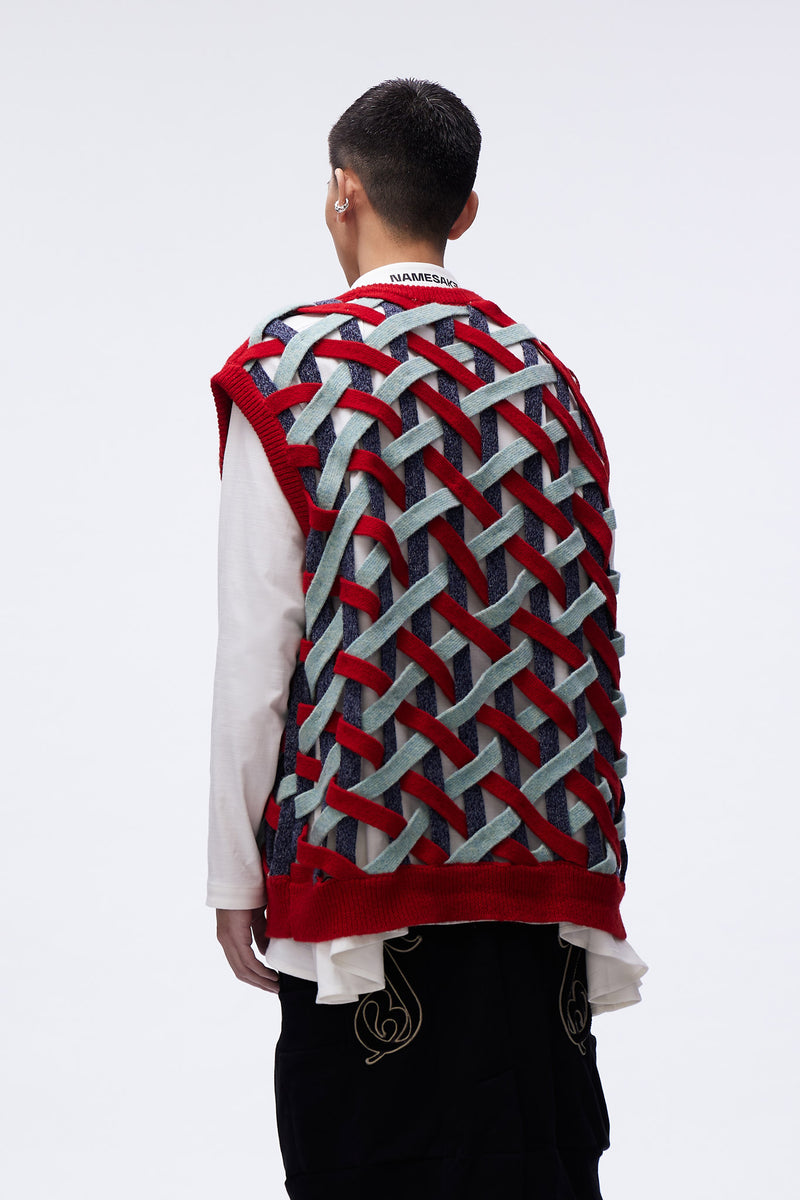 Basket Weave Vest Weaved Sky Flame